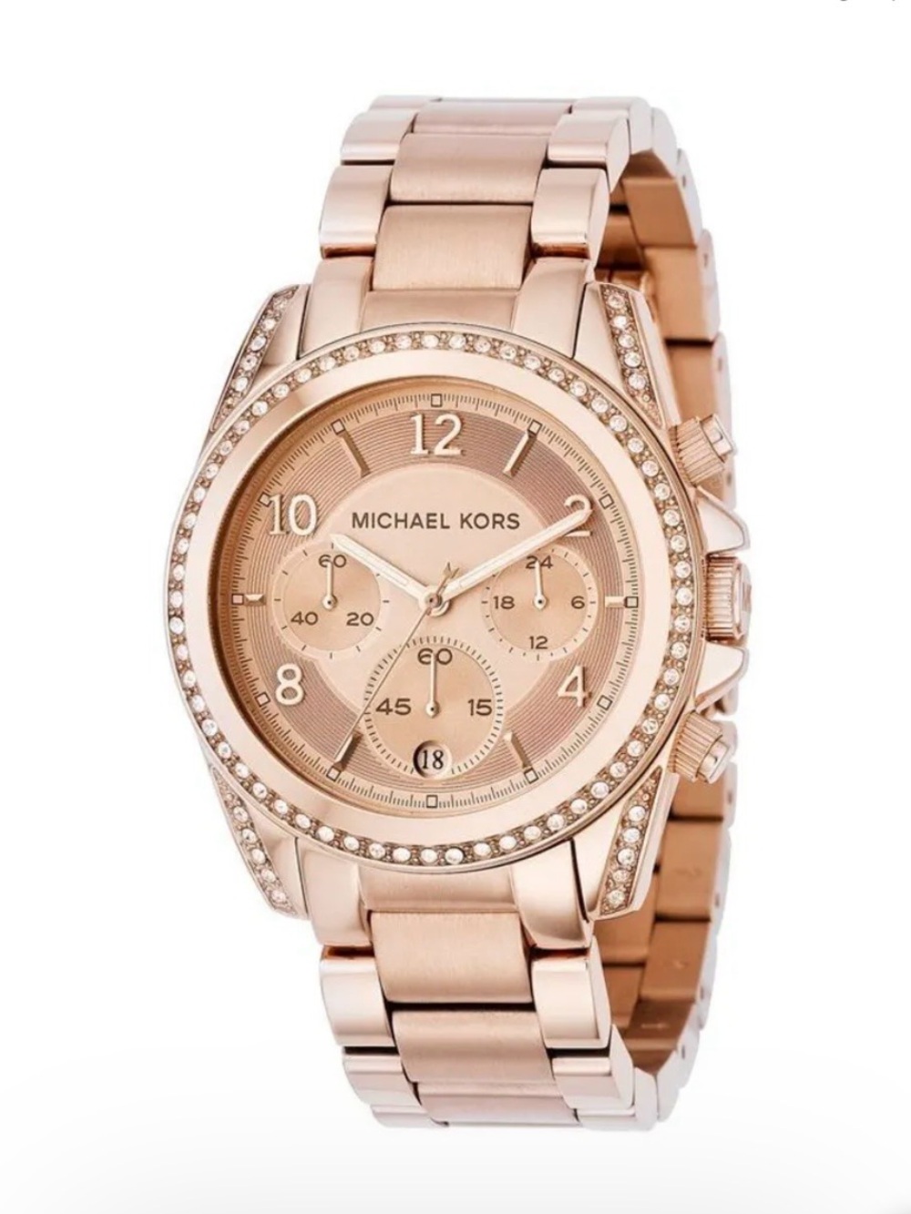 Michael Kors Rose Gold Crystal Accent Bracelet Watch - Picture 2 of 6